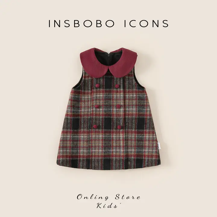 ワンピース キッズ ガールズ 裏起毛 ドレス あったか お祝い パーティ 秋冬「INSbobo」