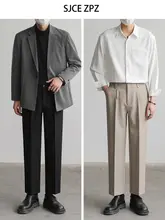 スラックス メンズ ドレープ感 ワイド ストレート きれいめ カジュアルパンツ 春 秋 韓流 トレンド 「ZPZ」