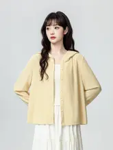 女性用イエローフード付きパーカー【春秋用・デザイン・ショート丈】