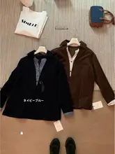ストライプパッチワークデザインのレディースシャツ【コーデュロイ・通勤・おしゃれ】（セットアップ対応）