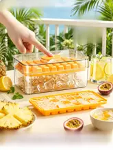 Suncha 製氷トレイ 2層 プッシュ式 蓋付き 食品グレード 家庭用 冷蔵庫 冷凍保存