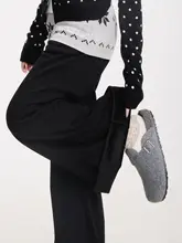 冬季加厚のフレアパンツ【女性用・ゆったりしたデザイン・カジュアル】