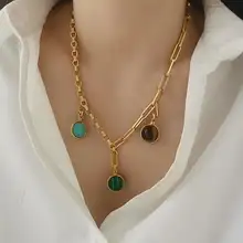 ユニセックスチェーンネックレス【金メッキ・シンプルで粗野なデザイン・カジュアルスタイル】