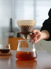 V60ガラスコーヒーフィルターとハンドドリッパーの初心者向けコーヒー器具【全自動滴下式】（セットアップ対応）