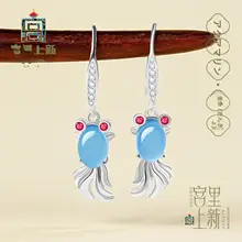 海藍宝石のピアス【女性用・ブルークリスタル・純銀製・夏向け・誕生日プレゼント】