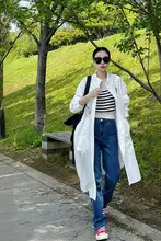 レトロハイウエストストレートデニムパンツ【女性用・スリムフィット・秋冬対応】