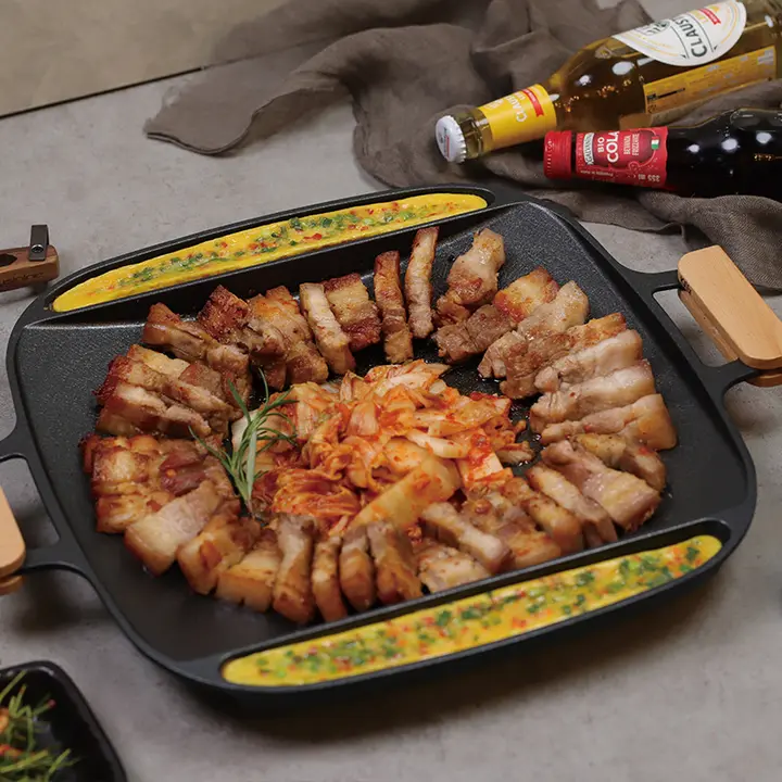 多機能焼き鍋【電磁調理器・ガス対応・ノンスティック・キャンプ用バーベキュー】