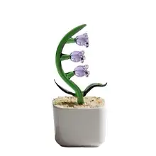 クリスタルガラス製 鉢植え多肉植物とカクタスのアートインテリア【贈り物にも最適】