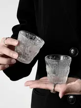 侘寂風 ミニグレイシャーカップ【家庭用・ガラス製・高級オフィス用・茶碗】