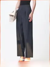 寺山文也の理想的なパンツ型・人字纹デザイン 春夏用レディースストレートパンツ【通勤・シンプル】