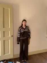 ヴィンテージ風 デニムストレートパンツ【コットン・裏起毛・微フレア】