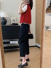 カジュアルパンツ 女性 夏用 薄手 小柄用 7分丈 ハレンパンツ スリム効果