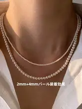 極細パールネックレス【女性用・重ね付け対応・秋冬用・セーター合わせ】
