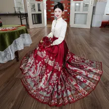 刺繍入り立襟ブラウス【新中式・花柄・長袖】（セットアップ対応）