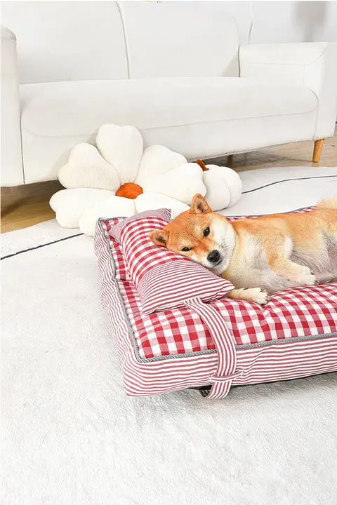 ペット用マット 犬 秋冬 洗える ストライプ 厚手 快適 暖かい