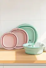折りたたみ式プラスチック洗面器【大サイズ・旅行・学生用】