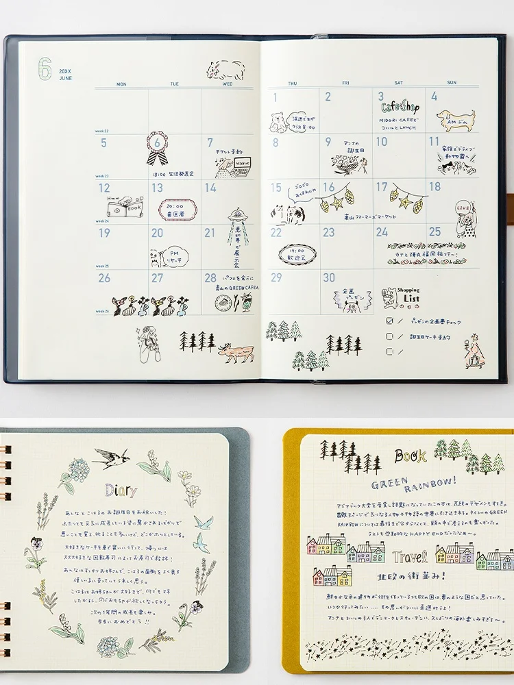 可愛い手描き風スタンプ付きノート：装飾用・手帳用の使い方と価格帯のバランス