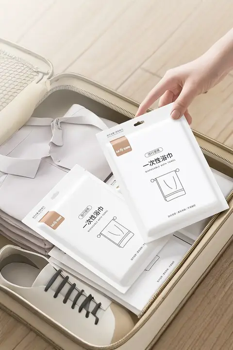 旅行用速乾バスタオル【厚手・独立包装・持ち運び便利】