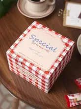 おしゃれなチェック柄のクッキー缶【スイーツギフト用・手提げボックス】