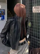 レトロバイカースタイルのブラックショートレザーアウター【タイトフィット・ジッパー付き】