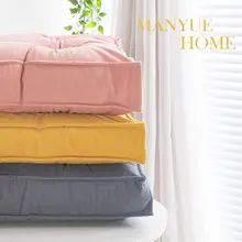 マンゴーズクリーム色の厚手クッション【家庭用・オフィス用・和室・バルコニー対応】