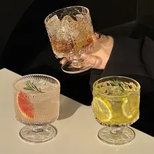 レトロデザインのひまわり浮彫りベリーカップ【高脚・飲料用・ジュース専用】