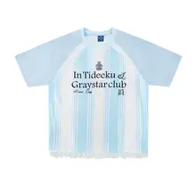 アメリカンビンテージストライプラグランスリーブ半袖Tシャツ【レース切替・フィット】