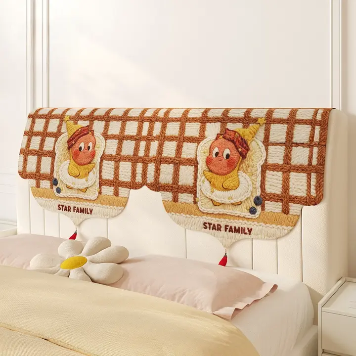 かわいい精霊デザインのベッドヘッドカバー【通年使用・防塵・シングルタイプ】