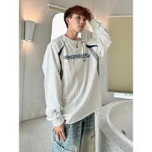 個性的なカジュアルデザイン！丸首長袖Tシャツ【メンズ・コットン・秋用】