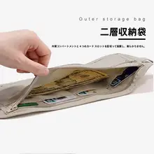 防犯機能付き 薄型パスポートポーチ【旅行・男女兼用・ウエストバッグ】