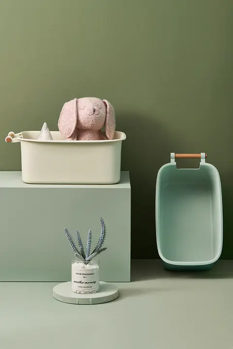 ハンドル付きデスク収納ボックス【引き出し式・シンプルデザイン・学生寮・リビング用】