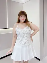 レース花柄甘いキャミソール【大きいサイズ・プラスサイズ】