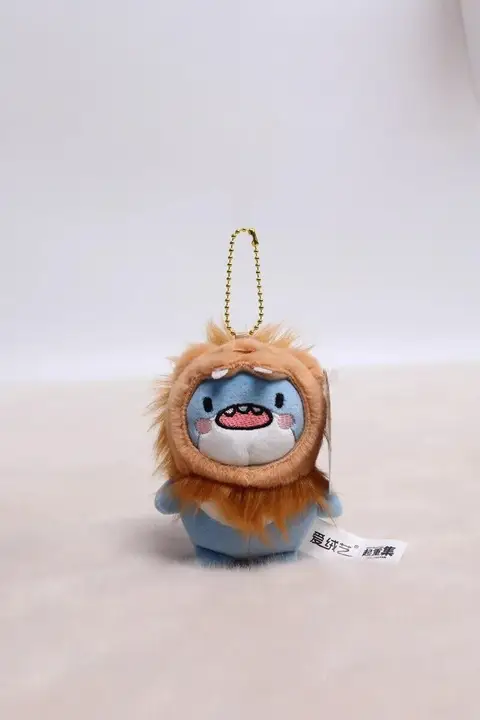 可愛いシャークマスコット付きキーチェーン【ふわふわ・バックチャーム】
