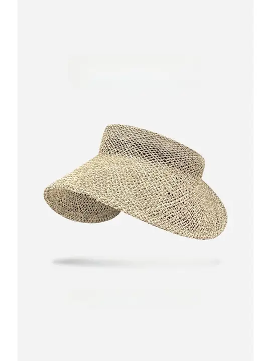 優雅なデザイン！天然素材の空頂帽子【夏用・通気性・大きなつば・日焼け防止】