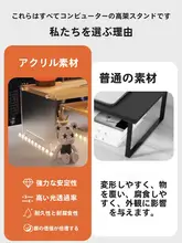 昇降スタンド モニター台 オフィス デスク収納スタンド アクリル