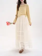 花田のショーウィンドウ春のガーゼスカートケーキスカート