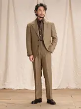 リネン製 おしゃれなチェック柄パンツ【メンズ・ナポリスタイル・クラシック】