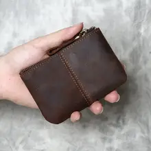 ミニ財布 メンズ 本革 クレイジーホースレザー ヴィンテージ シンプル カードケース コインケース 免許証ケース