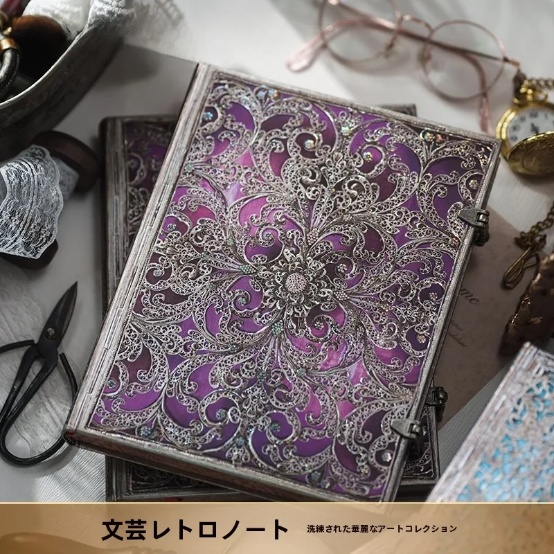 付録付き本とは？レトロデザインのノート【紫黒・古銀の窓花・厚手・高級文具】の実際の価値と使い方