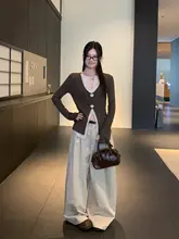 ナチュラルな色合いのウォッシュコットンワイドパンツ【フィット・ストレートシルエット】