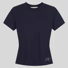 女性用 短袖ブラックTシャツ【夏用・タイトフィット・ウエストシェイプ】