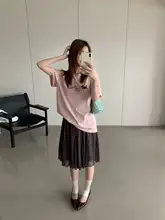 アイスクリームデザインの小犬プリントTシャツ【夏用・短袖・レディース】