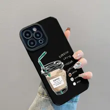 iPhone対応 ドラマチックなデザインのスマホケース【コーヒー・英文・防御力向上】