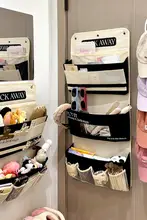 玄関ドア裏布製収納ポケット【壁掛け・鍵や小物用・便利な収納袋】