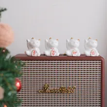 おしゃれな日式猫デザインの陶器デスク飾り【インテリア小物・ギフトに最適】