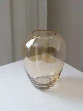 フラワーベース アンバーガラス 北欧風 リビング インテリア 生花 造花 水栽培
