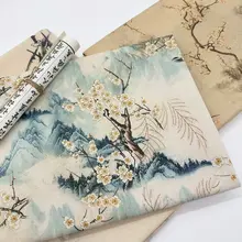 中国風の綿麻生地 中式プリント DIY用テーブルクロス・カーテン生地