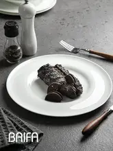 上質な白色ボーンチャイナ製ディナープレート【大皿・西洋料理・高級感】