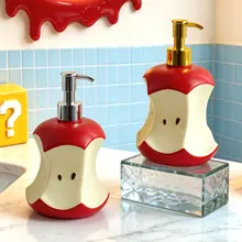 ソープディスペンサー 泡ハンドソープ ポンプボトル 詰め替えボトル 可愛い リンゴ型 おしゃれ バスルーム キッチン インテリア