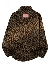 レディース 秋用 レオパード柄デニムジャケット【フィット・長袖・カジュアル】